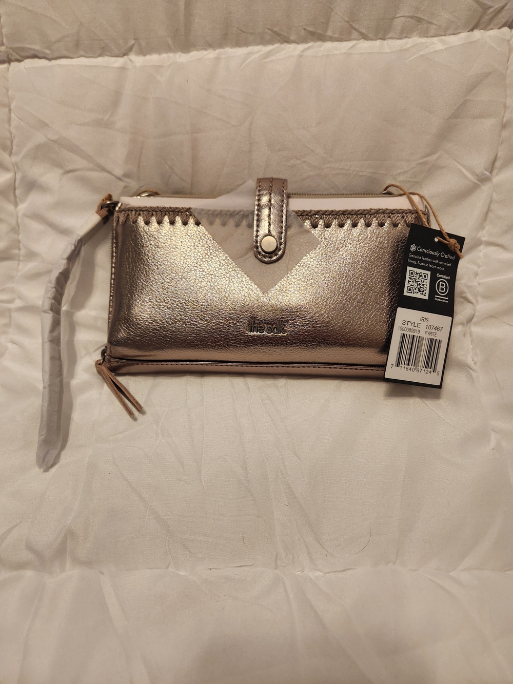 The Sak Metallic Rose Gold Wallet Crossbody